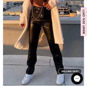 NWT White Fox leather pants